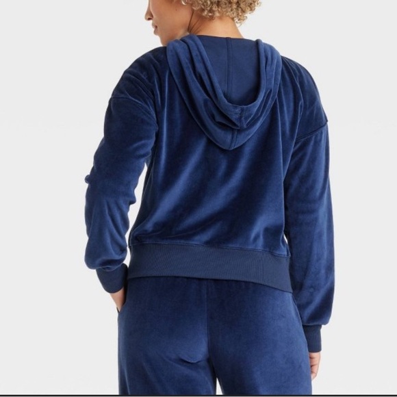 Universal Thread Women's Velour Hoodie Sweatshirt Navy‎ Blue - Small - Picture 6 of 9